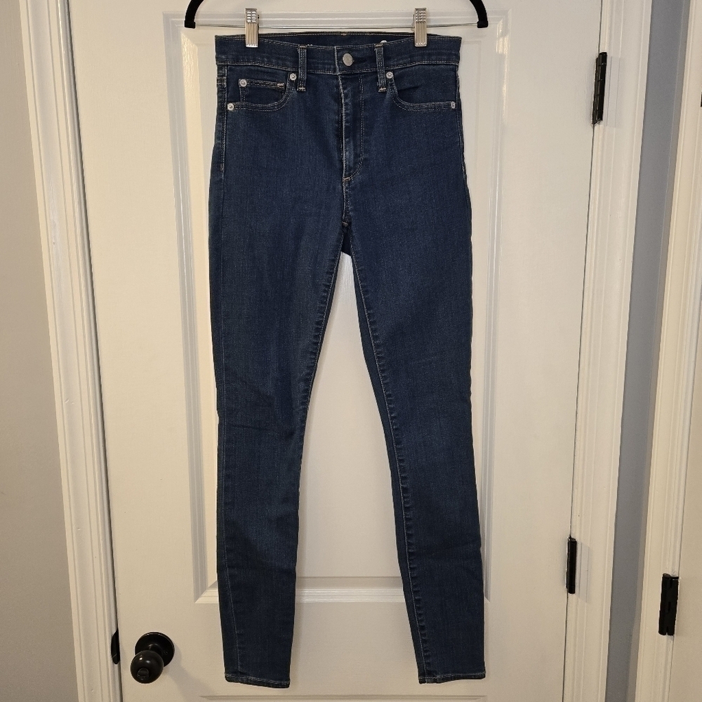 GAP Mid Rise Size 26R Straight Leg Jeans Dark Wash With Flex Waist